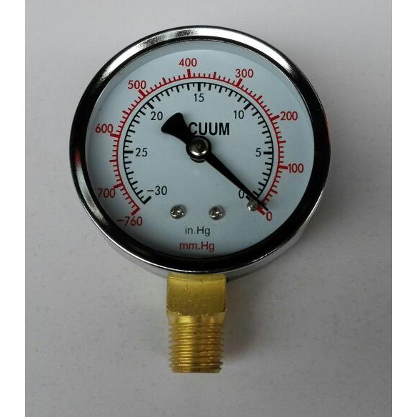 真空表 负压真空计 直径60mm vacuum -30in.hg~0 -760mm.hg～0