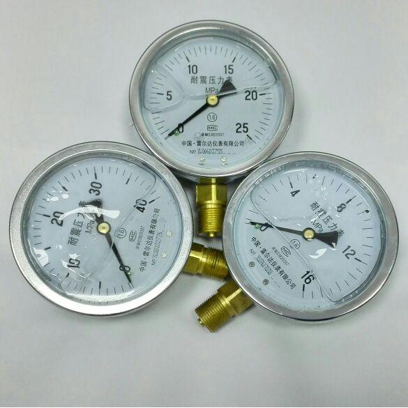 雷尔达仪表有限公司 耐震压力表 0_0.1 0.16  25 40 60 100mpa