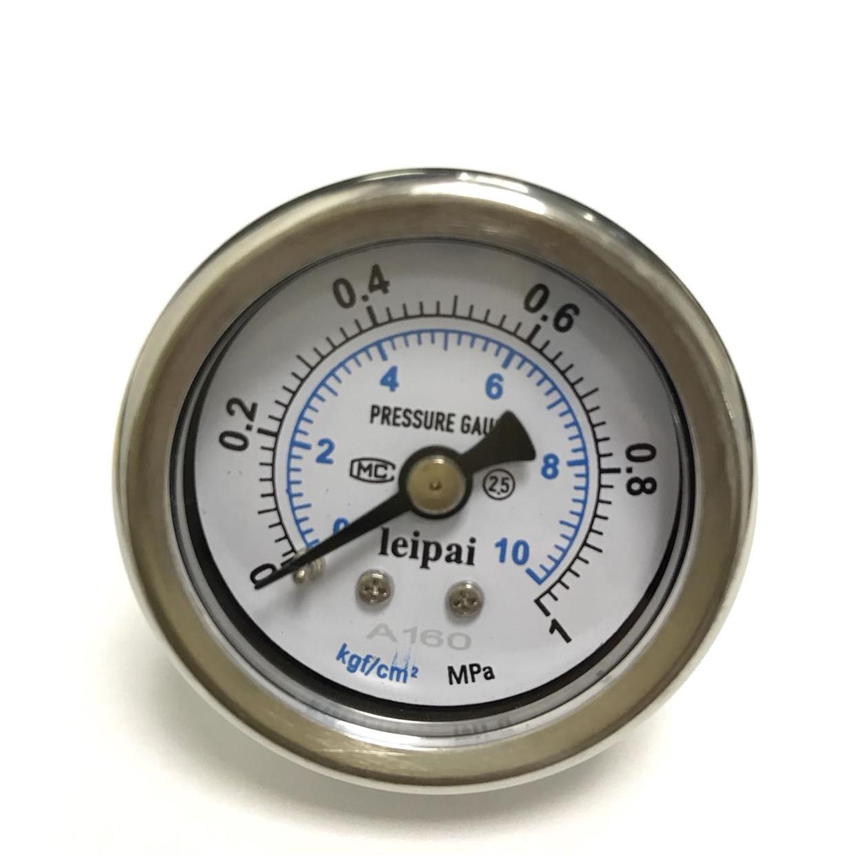 Pressure gauge 1mpa 10kgf/cm2 ZG1/8PT 轴向不锈钢压力表 47mm