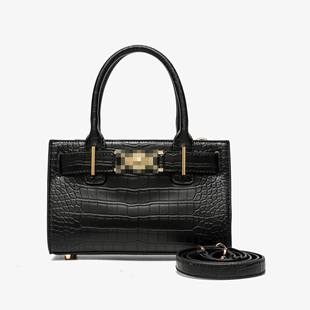卡尔 蔻斯轻奢鳄鱼纹手提凯莉包CK251018A黑色