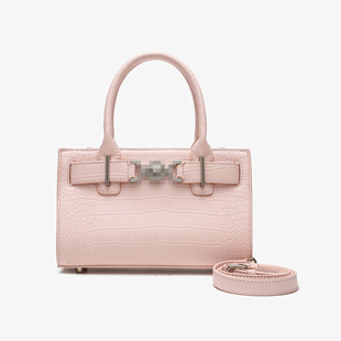 卡尔 蔻斯轻奢鳄鱼纹手提凯莉包CK251018F粉色