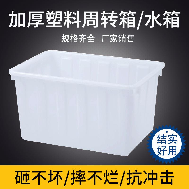 西罗亚PE塑料水箱长方形水槽水产储物收纳周转箱白色养殖箱塑料框