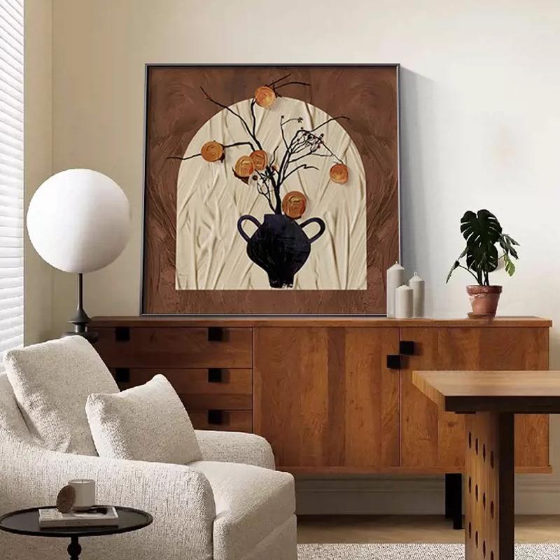 中古风客厅装饰画2024新款沙发背景墙壁画法式复古餐厅挂画组合画