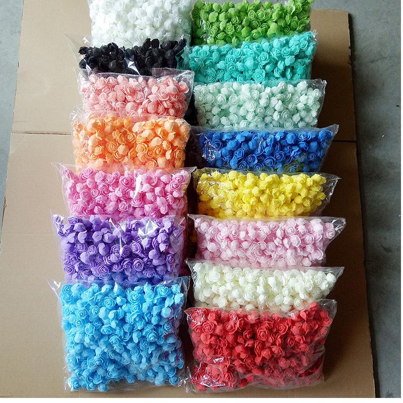 2.5cm 仿真泡沫PE玫瑰花 装饰花 花环用花假花小花头500朵