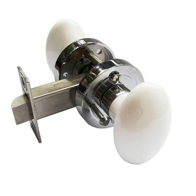 陶瓷锁白色瓷质室内无钥匙卫浴椭圆陶瓷门把手锁white door knob