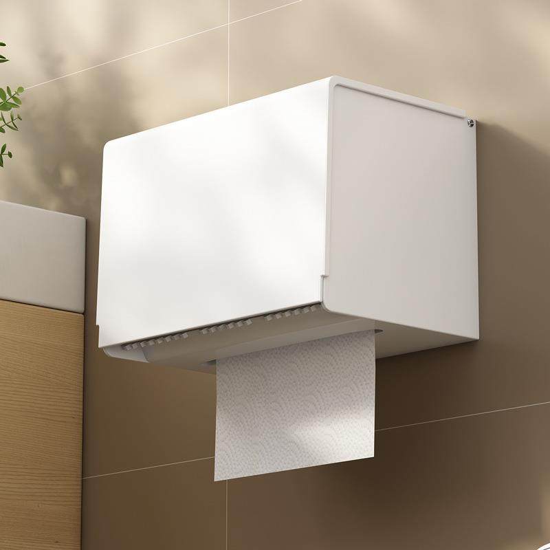 白色卫生间纸巾盒免打孔太空铝抽纸卷纸筒厕纸架厕所卫生纸置物架