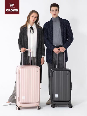 CROWN/皇冠旅游密码铝框箱时尚大容量长方形旅行箱拉杆箱胖胖5292
