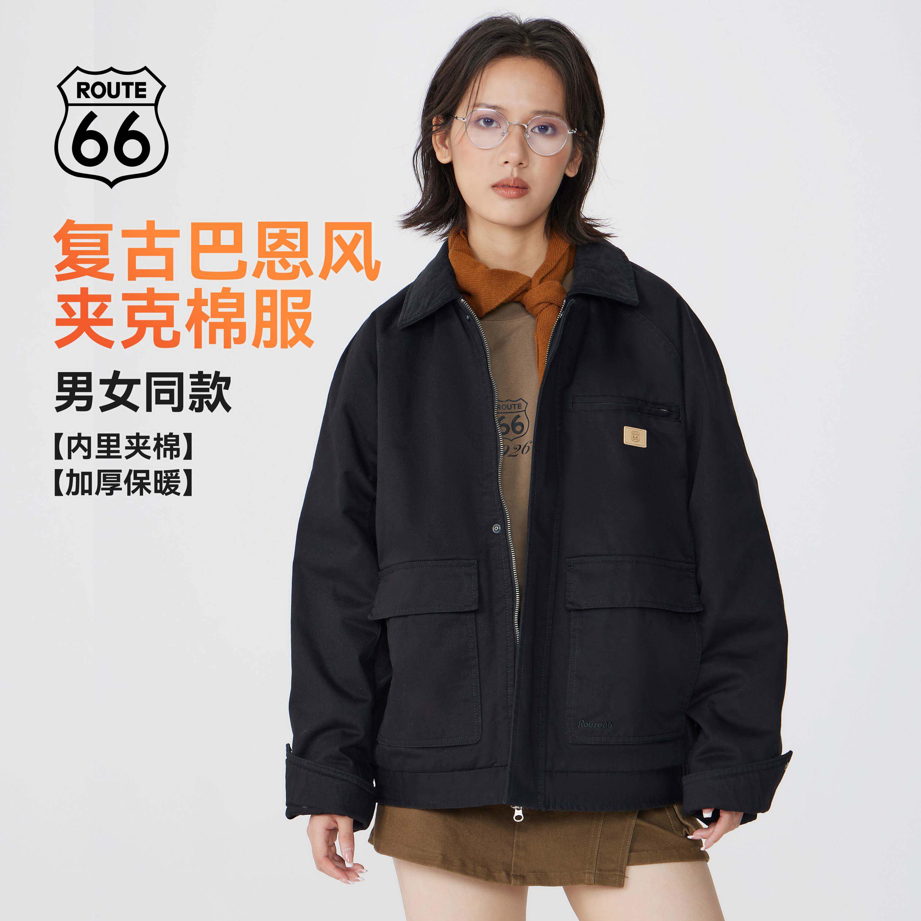 ROTUE66巴恩风夹克外套春季202新款翻领棉服美式休闲棉R5D07006衣