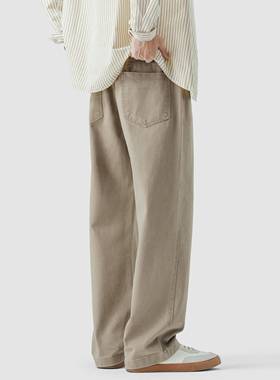 NINPURE 夏季薄款复古垂感阔腿工装裤男美式cleanfit宽松直筒长裤