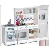 木制过家家四格厨房仿真出水声光煤气灶儿童益智模仿做饭宝宝玩具