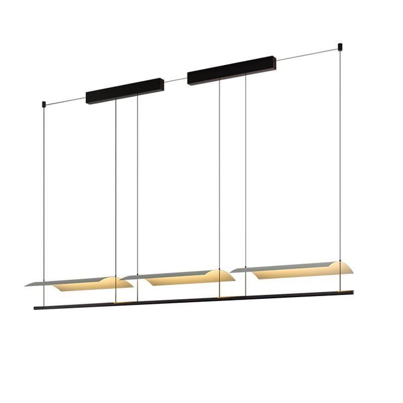 设计师餐厅吊灯现代简约餐桌吧台灯饰创意极简一字办公室长条吊灯