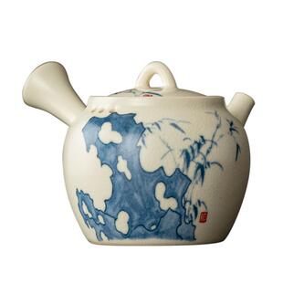 苏打釉太湖石文竹朴品侧把壶泡茶壶功夫茶具陶瓷家用喝茶泡茶配件