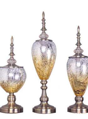 现代轻奢渐变色玻璃花瓶摆件样板房客厅电视柜茶几餐厅桌面装饰品