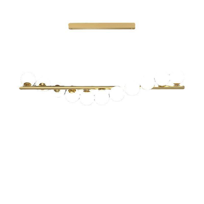 北欧奶油风一字餐厅吊灯螺旋长条餐吊灯设计师吧台前台护眼吊灯