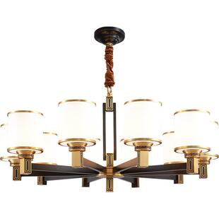 新款全铜新中式客厅吊灯具中国风复古书房卧室灯现代简约餐厅灯具