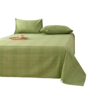 纯棉加厚老粗布床单单件100全棉凉席亚麻棉麻被单宿舍单人三件套