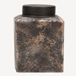 鎏银茶叶罐子陶瓷复古日式做旧粗陶小号存茶罐密封防潮家用储存罐