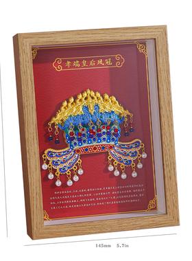 新款金属凤冠冰箱贴定制冰箱创意磁性留言贴立体文创磁性冰箱贴批