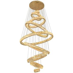 复式楼大吊灯别墅高层跳空客厅水晶灯具现代简约楼梯间长吊灯海外