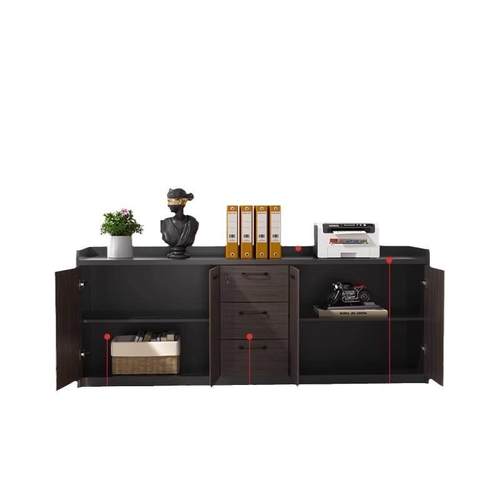 办公室茶水柜储物柜隔断柜收纳柜资料柜边柜木质带锁办公柜文件柜