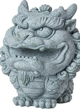 国潮石狮子摆件文房纸镇笔搁工艺品麒麟貔貅笔架茶桌盆景鱼缸装饰