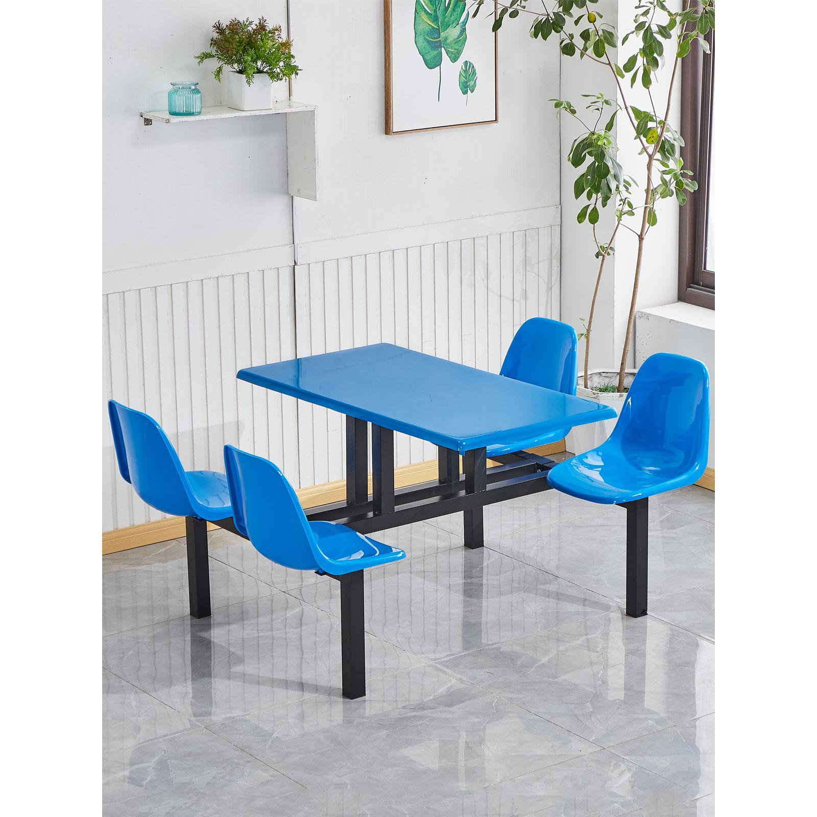 公司工厂员工食堂餐桌椅4人学校饭堂连体餐桌学生餐厅餐桌椅组合