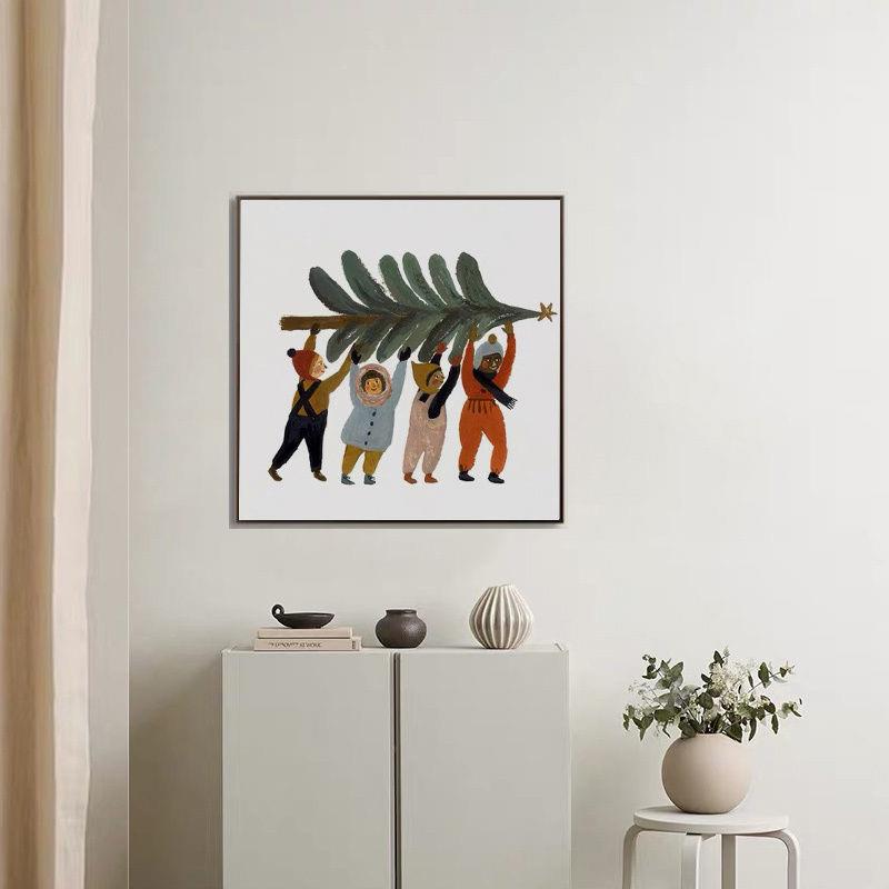 北欧复古小众插画人物装饰画民宿咖啡店文艺挂画卧室房间床头壁画