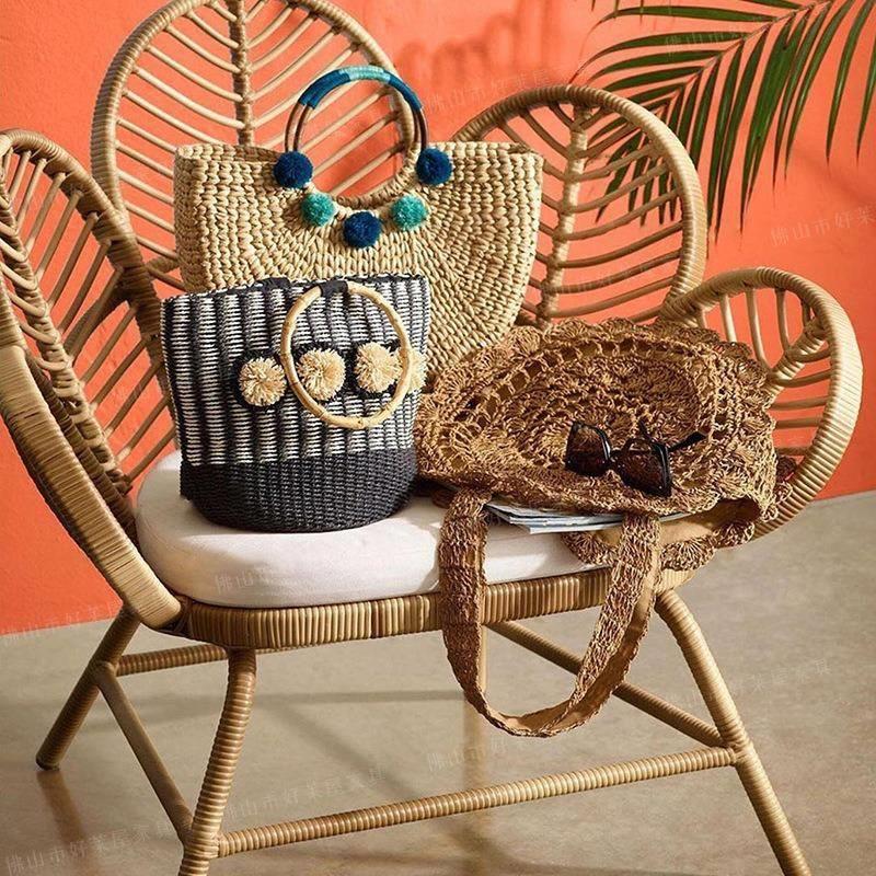 园户外编藤沙发阳花庭院休闲藤椅露天民宿酒店客朵厅单23-8-18-人