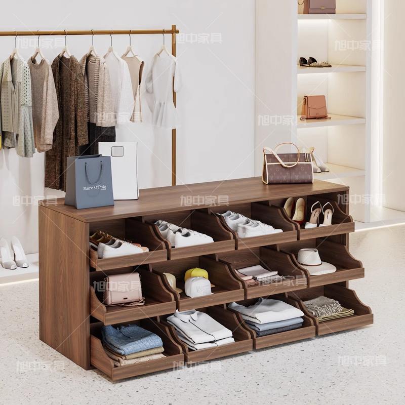 实木服装店中岛台展示柜陈列柜童装店饰品柜产品展示台流水台定制