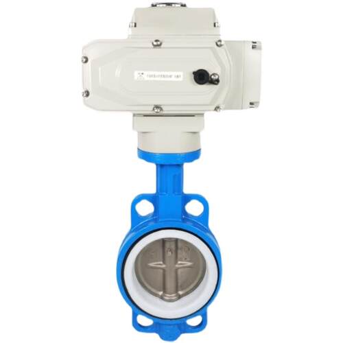 电动四氟对夹蝶阀 D971FP-16 耐腐蚀阀门DN50 80 100 150 200 300