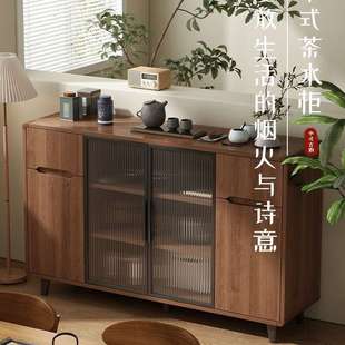 实木餐边柜客厅靠墙储物柜一体置物茶水柜餐柜厨房备餐柜家用边柜