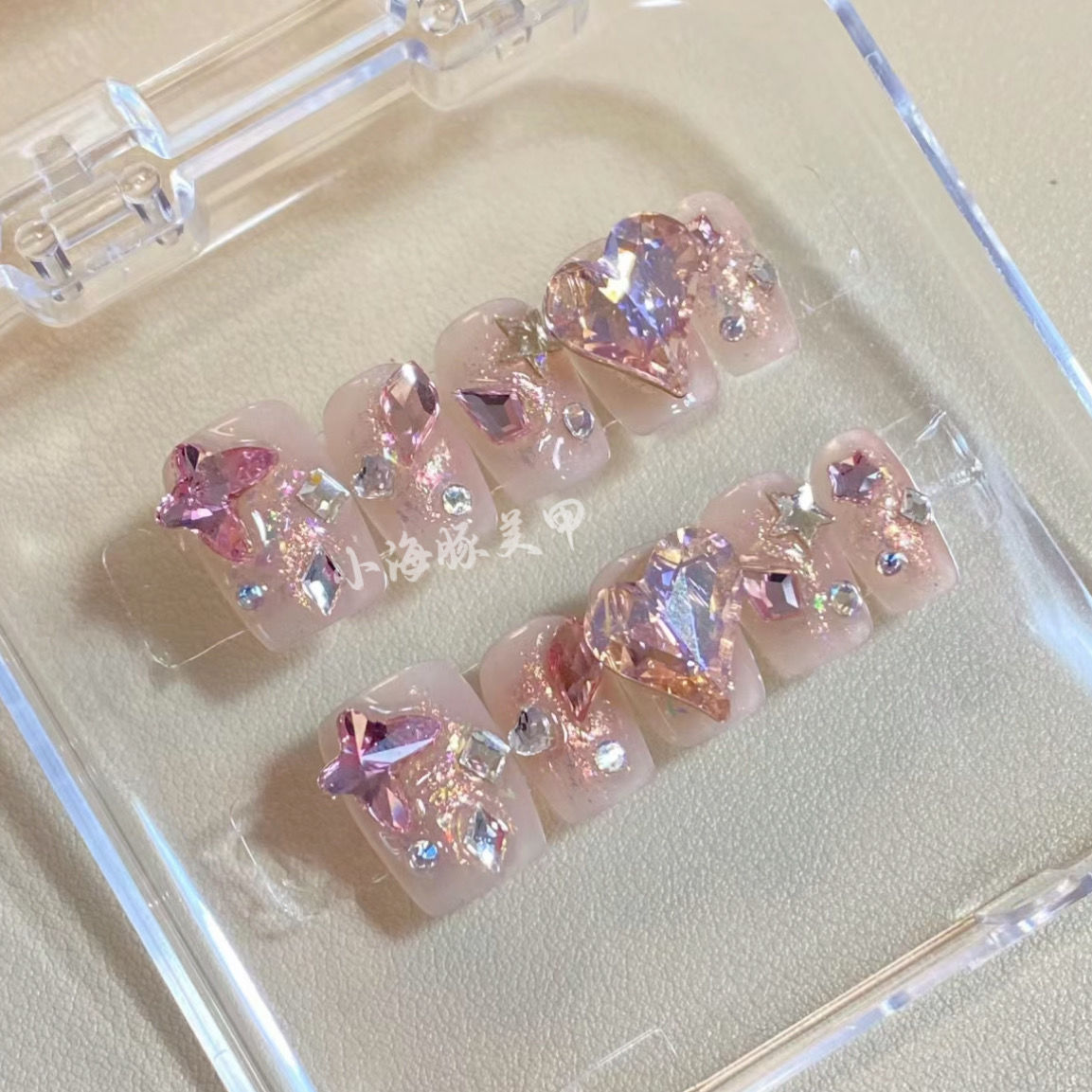 短款闪闪惹人爱美甲纯手
