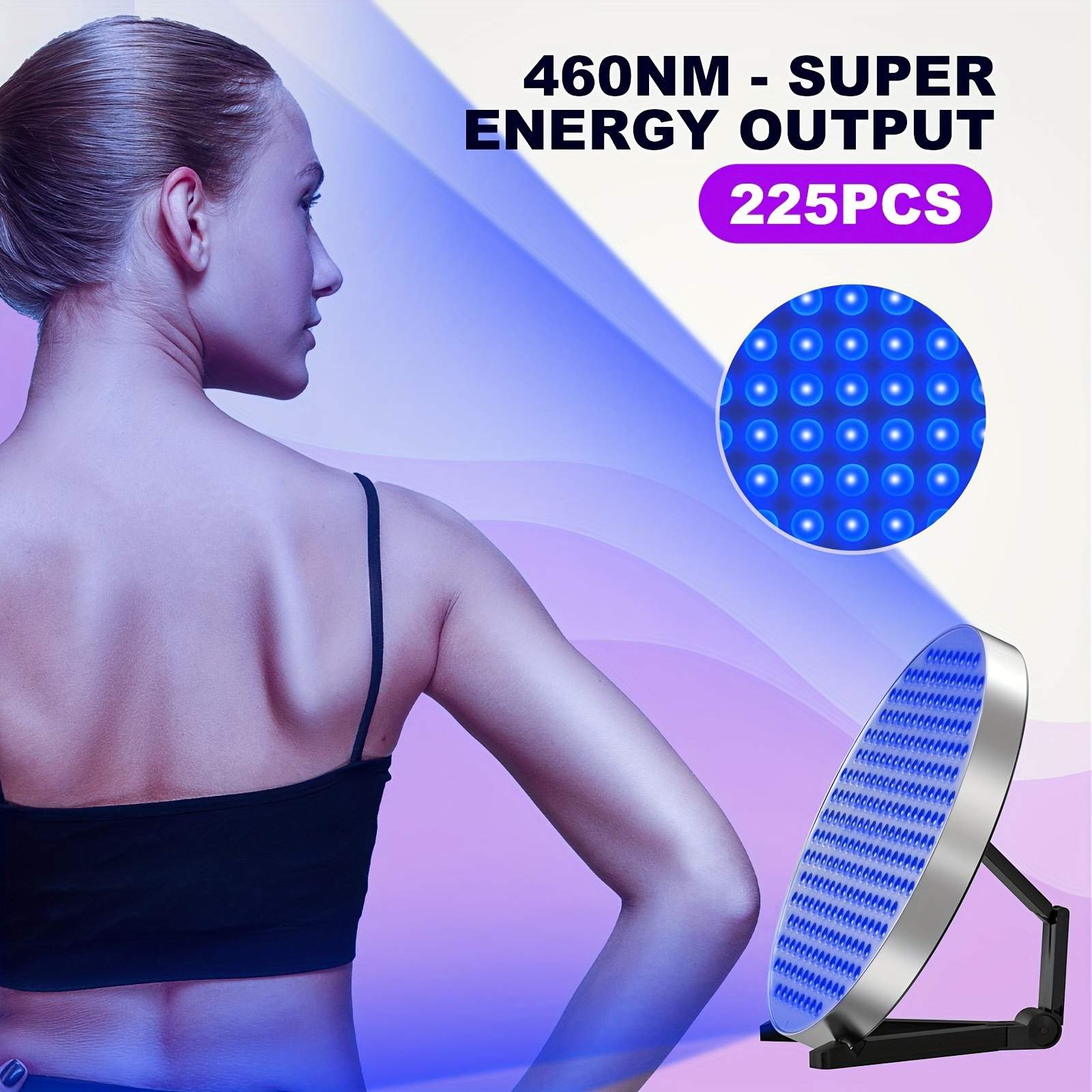 250灯古铜色晒肤日光浴晒黑灯LEDTanning50W圆形全蓝光支架美黑灯