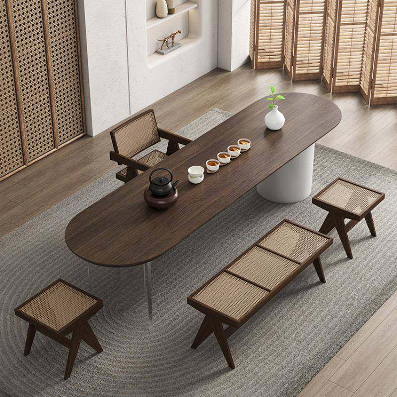 新中式实木茶桌椅组合办公室接待会宽容泡茶桌子家用客厅泡茶桌子