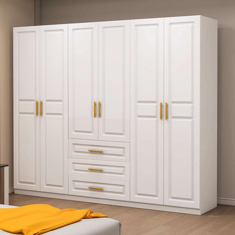 欧式简约现代白色整体成品衣柜家用卧室梳妆台四五六新品家居