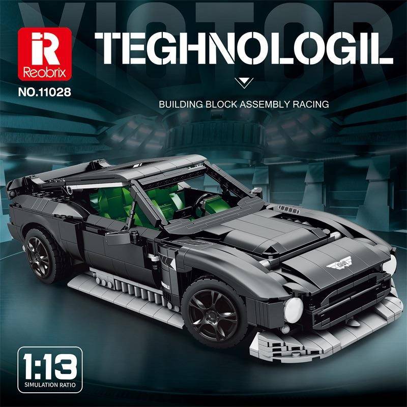 Reobrix11028超跑VICTO积木赛车模型摆件益智拼装男孩子玩具