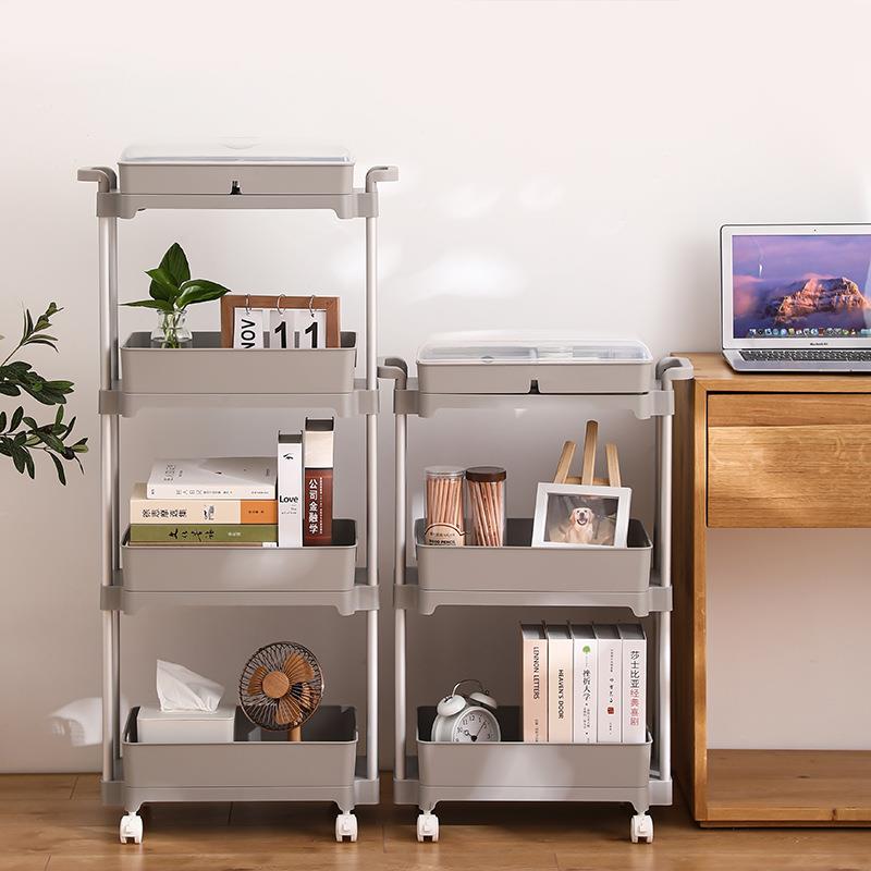 厨房多层夹缝置物架带轮子可移动储物架多用途落地层架