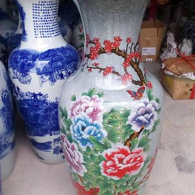 供应青花陶瓷万件大花瓶陶瓷万件落地大花瓶摆饰摆件陶瓷花瓶