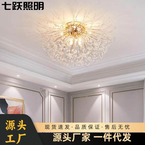北欧轻奢卧室灯餐厅吊灯客厅蒲公英吸顶灯主卧房间网红萤火虫灯具
