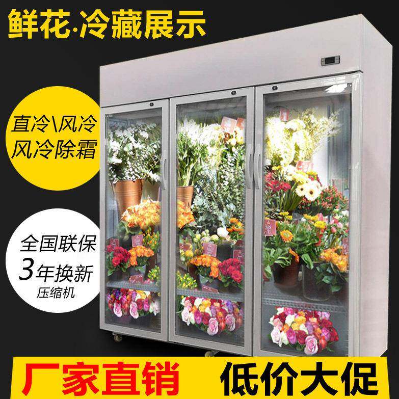 鲜花保鲜柜花店鲜花柜鲜花展示柜双门风幕商用冰箱冷柜冷藏柜保鲜