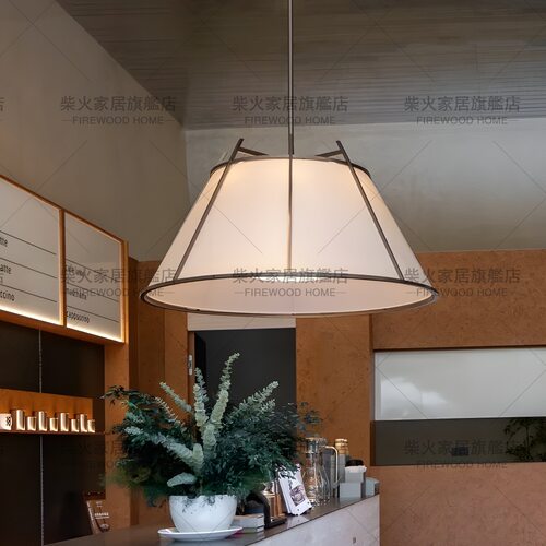 新中式餐厅吊灯吧台布艺简约日式复古现代极简餐馆创意美式灯