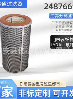 液压油滤芯24876690油雾分离器油除杂质离心压缩机油滤芯