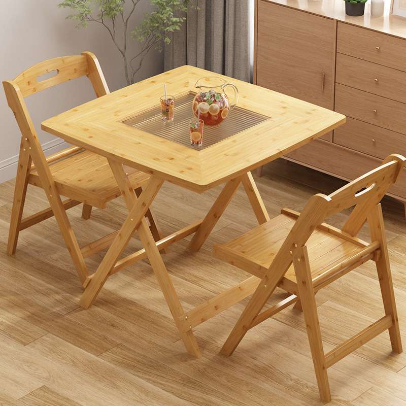 折叠桌正方形吃饭桌子饭桌组合小户型宿舍餐桌便携阳台方桌家用