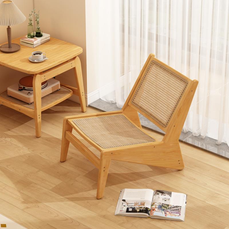 全楠竹藤编小椅子家用凳子户外单人沙发椅阳台休闲靠背椅