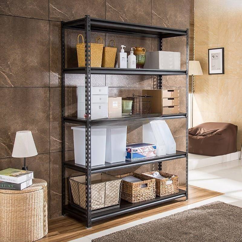 。货架仓库置物架加厚工业风角钢型材五层展示架子家庭储藏室粮油