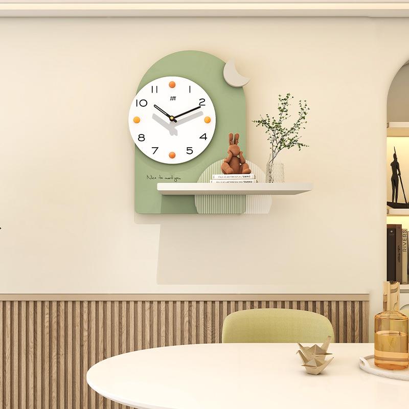 钟表客厅家用挂钟高级感现代时尚创意餐厅静音装饰时钟奶油风挂墙