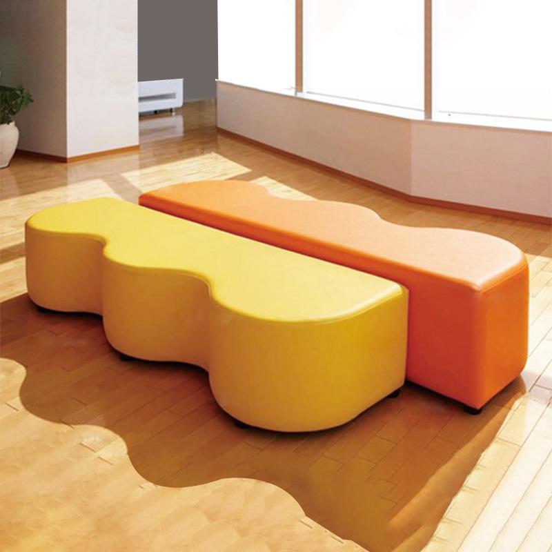 创意活动室办公琴行大厅舞蹈班工作室个性创意异形波浪组合沙发凳