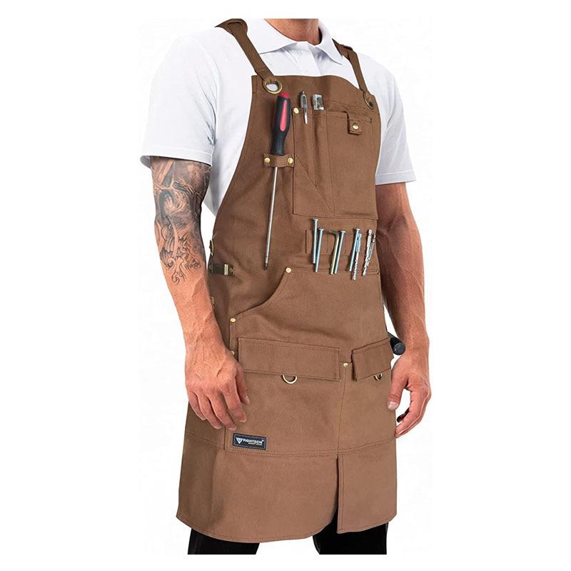 定-制男士耐磨防水花艺理发师牛仔工作服女欧美风围裙时尚园艺服