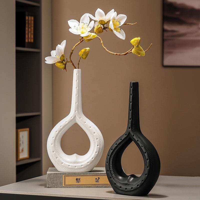 高档餐桌陶瓷花瓶摆件家居客厅电视柜玄关茶几艺术品样板房间软装