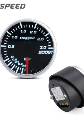 新品12V汽车改装增压表通用LED灯10色步进电机增压表-1~3bar